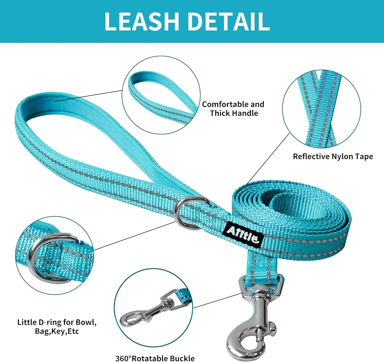 AIITLE No Pull Dog Harness and Leash Set, Step in Adjustable Dog Harness with Padded Vest for All Weather, Dog Leash with Soft Padded Handle, Easy to Put on Small and Medium Dogs Hot Pink S