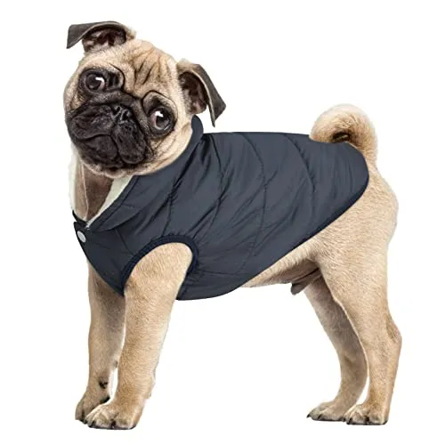 ASENKU Windproof Dog Winter Coat Waterproof Dog Jacket Warm Dog Vest Cold Weather Pet Apparel with 2 Layers Fleece Lined for Small Medium Large Dogs (Red&Navy, XXL)