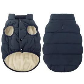 ASENKU Windproof Dog Winter Coat Waterproof Dog Jacket Warm Dog Vest Cold Weather Pet Apparel with 2 Layers Fleece Lined for Small Medium Large Dogs (Red&Navy, XXL)