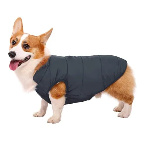 ASENKU Windproof Dog Winter Coat Waterproof Dog Jacket Warm Dog Vest Cold Weather Pet Apparel with 2 Layers Fleece Lined for Small Medium Large Dogs (Red&Navy, XXL)