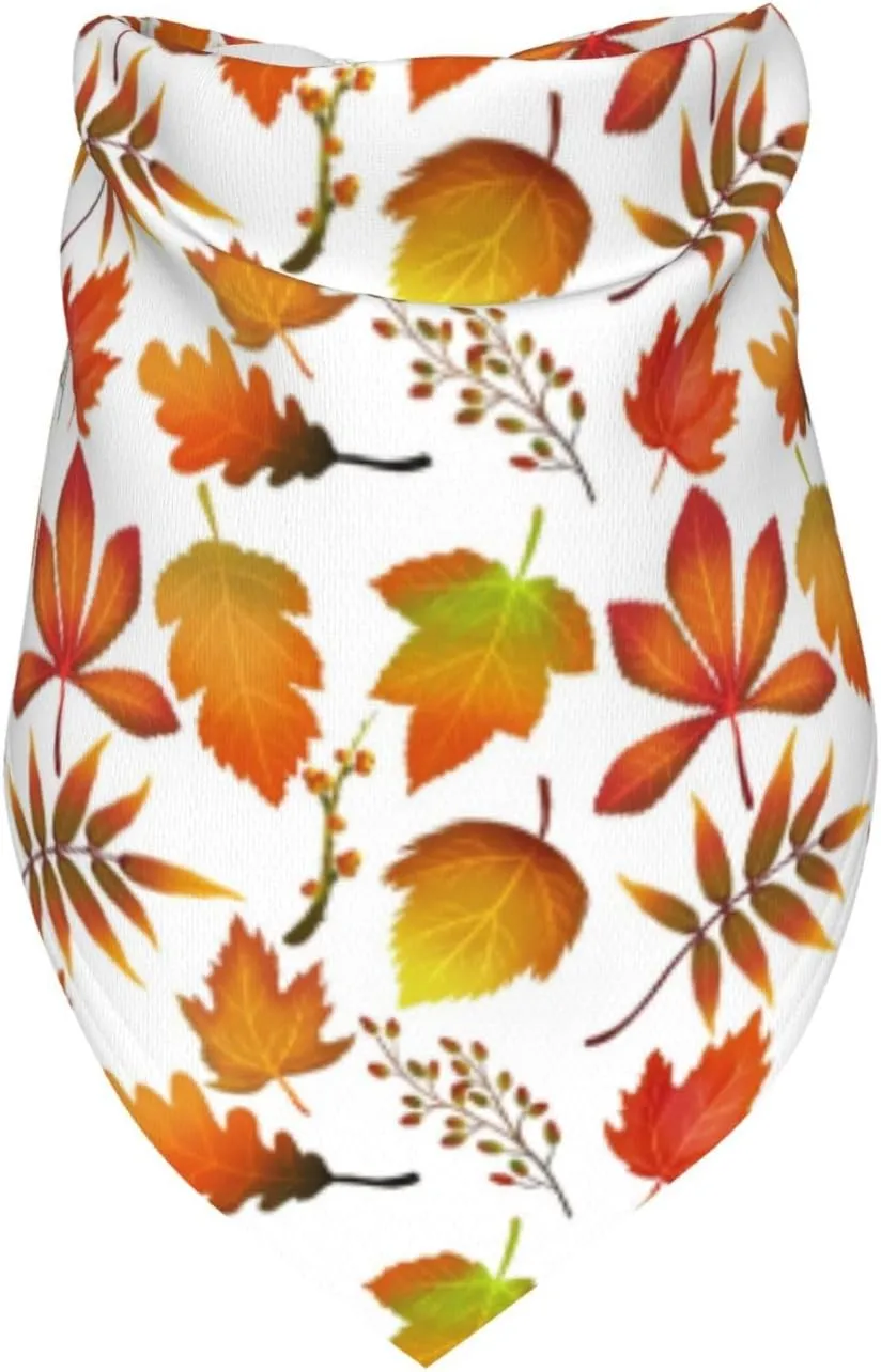 Autumn Fall Maple Leaves Harvest Dog Bandana Scarf Triangle Bibs Pet Accessories Cat Kerchief