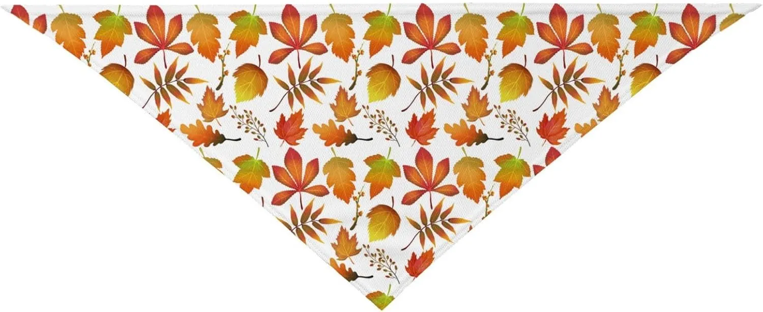 Autumn Fall Maple Leaves Harvest Dog Bandana Scarf Triangle Bibs Pet Accessories Cat Kerchief