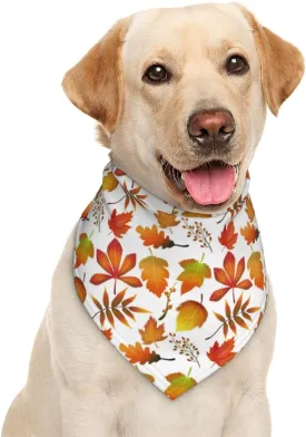 Autumn Fall Maple Leaves Harvest Dog Bandana Scarf Triangle Bibs Pet Accessories Cat Kerchief