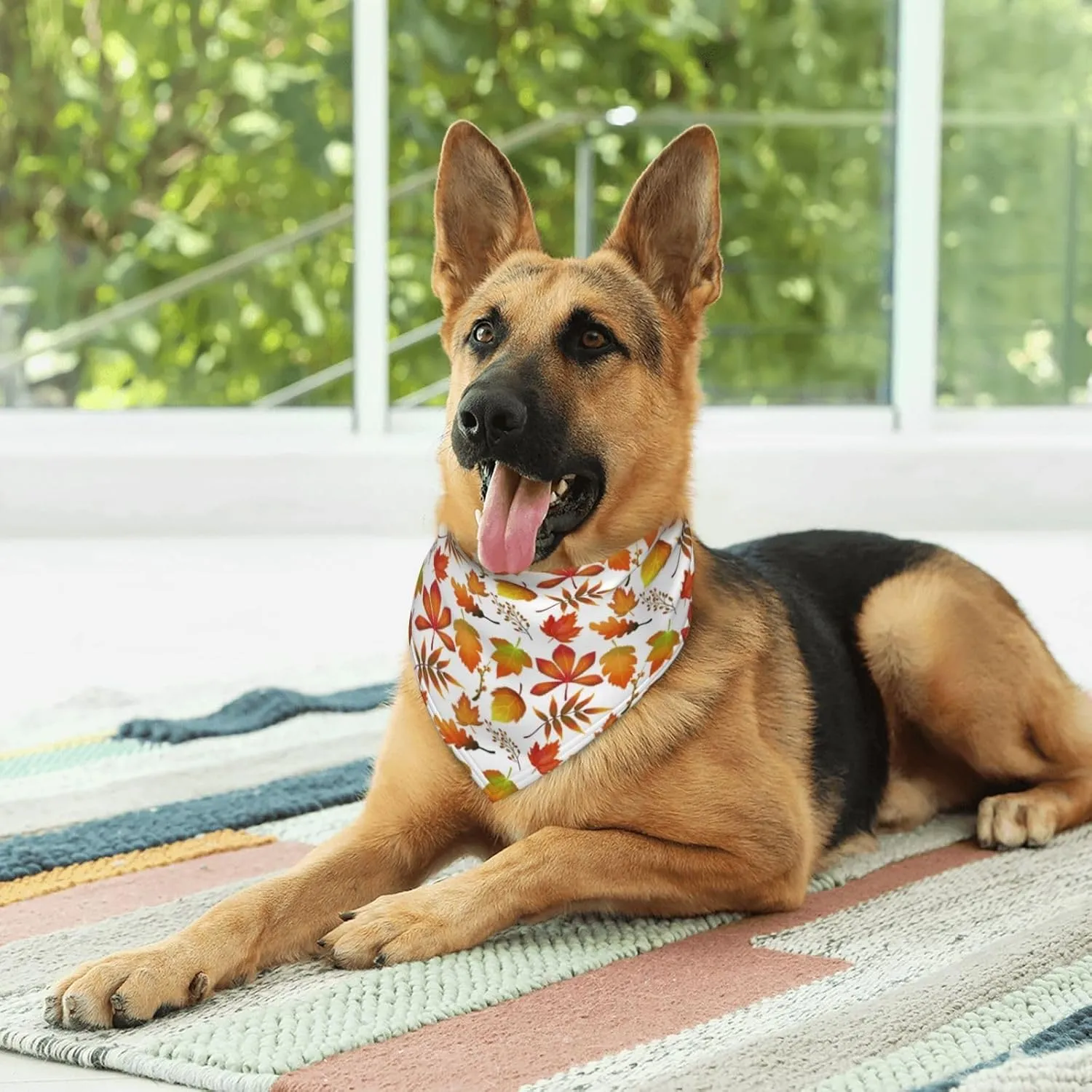 Autumn Fall Maple Leaves Harvest Dog Bandana Scarf Triangle Bibs Pet Accessories Cat Kerchief