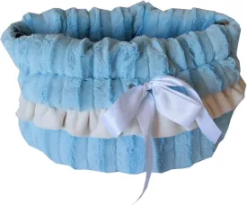 Baby Blue Reversible Snuggle Bugs Pet Bed, Bag, And Car Seat All-in-one