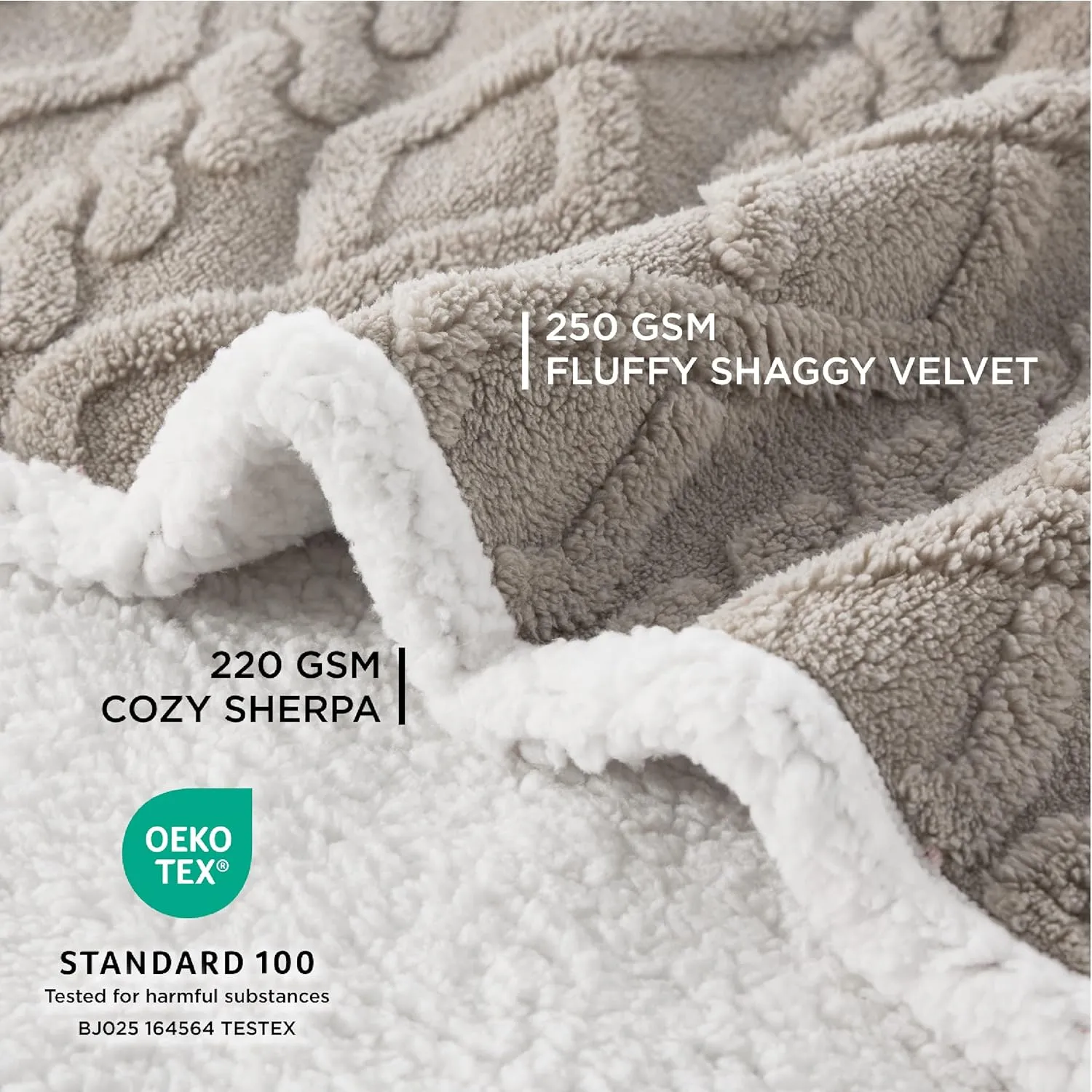 Bedsure Waterproof Dog Blankets for Large Dogs - Pet Blanket for Couch Protector Washable, Jacquard Coral Fleece Cat Throw Blanket, Soft Plush Reversible Furniture Protection, 50"x60", Pale Oak
