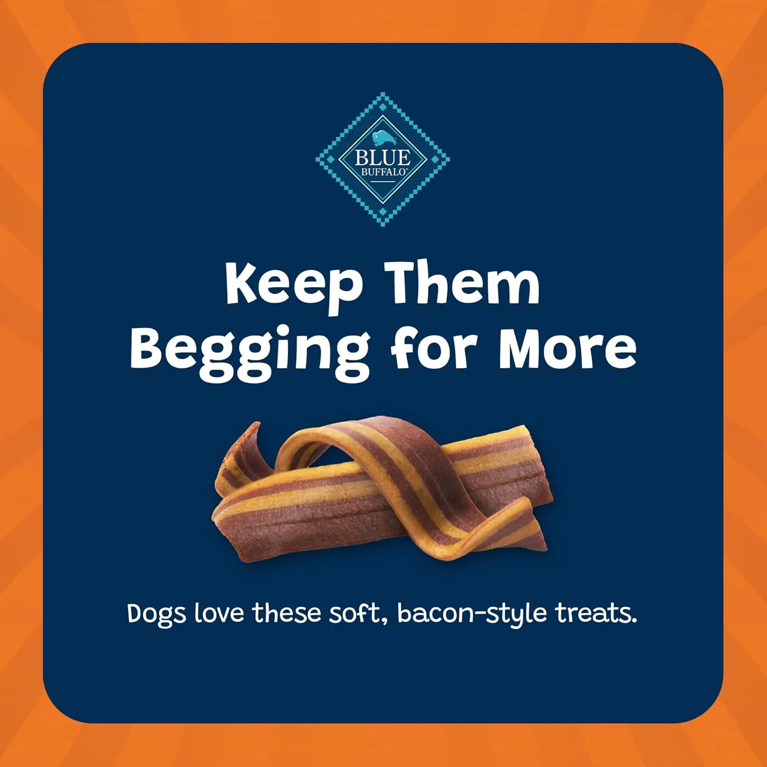 Blue Buffalo Sizzlers Natural Soft Dog Treats, Bacon-Style Soft-Moist Dog Treats with Real USA Pork, Original Flavor, 6-oz Bag