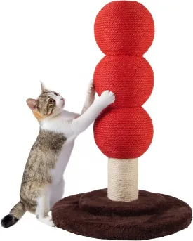Cat Scratching Post,18.9" Tall Vertical Cat Scratch Post with Sisal Rope, Cute Scratching Ball for Indoor Cat and Kitten