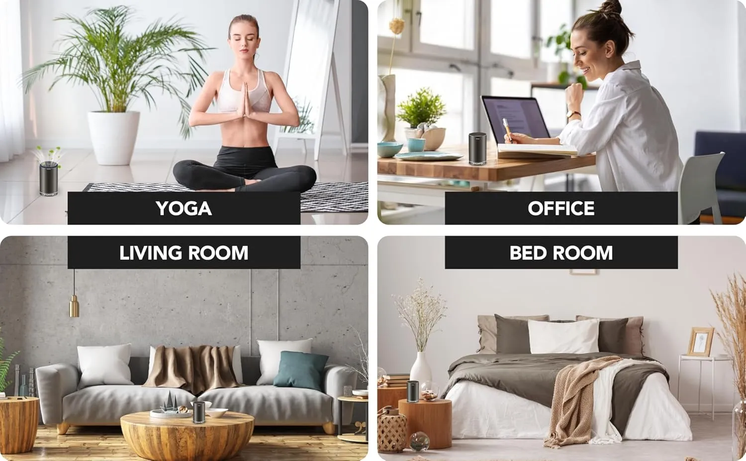 Clean Air Freshener and Odor Eliminator. Travel Size Electric Fragrance Diffuser Removes Pet, Smoke and Other Odors. Smart-Touch USB Charge. Home, Office or Travel. (Pet, Black)