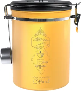 Coffee Canister - New 2024 Extra Large 38OZ Beans/ 35oz Grounds Airtight Coffee Container for Storage with Date Dial and Release Valve - Accessories Scoop (Home Coffee)