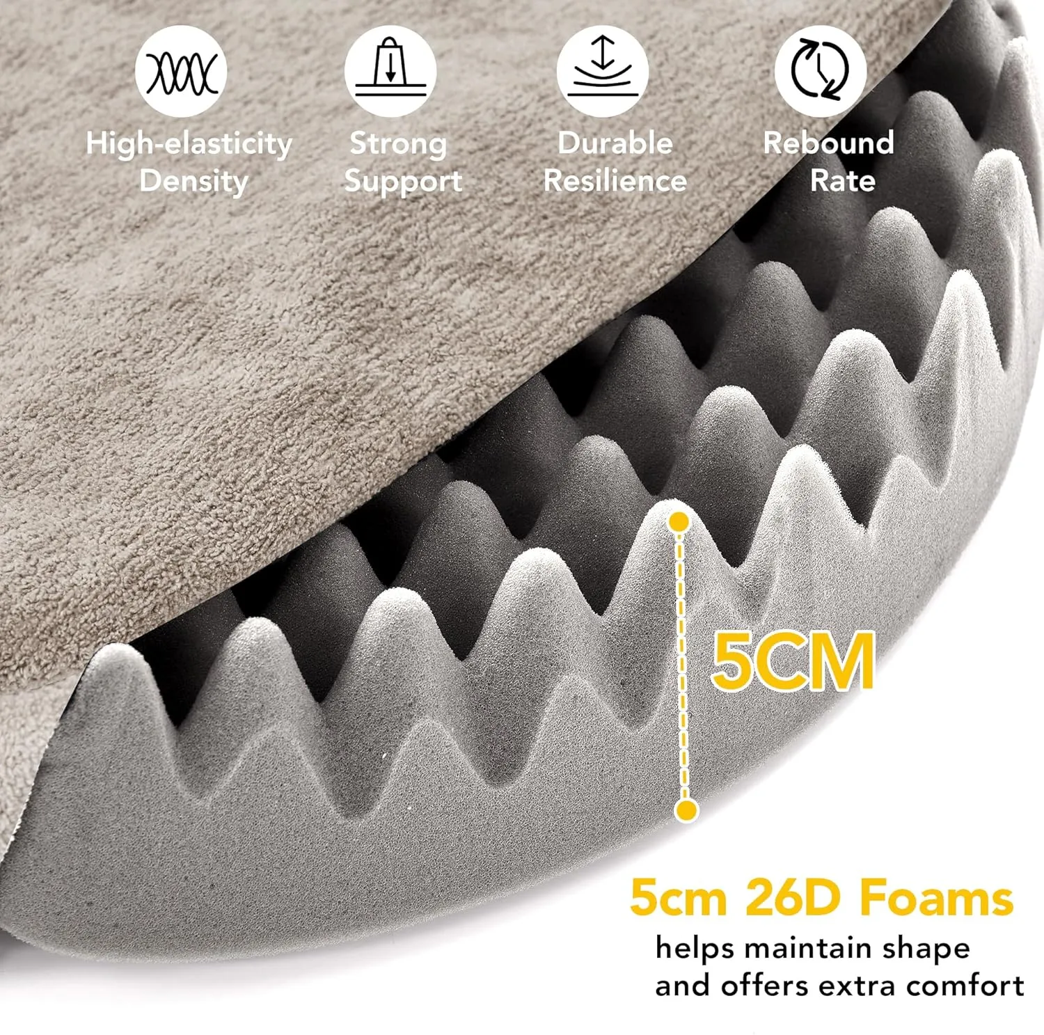 Deconovo Calming Donut Dog Bed Cozy Waterproof Pet Bed 20 Inch Khaki