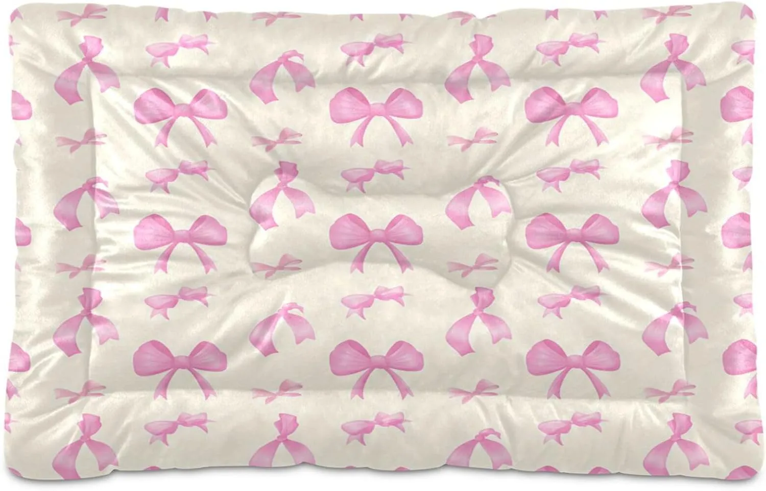 Delicate Bows Outdoor Dog Bed for Small Dogs Washable Waterproof Travel Pet Bed Mat Portable Cat Bed with Non-Slip Bottom for Indoor and Sleeping 36 x 24 Inch