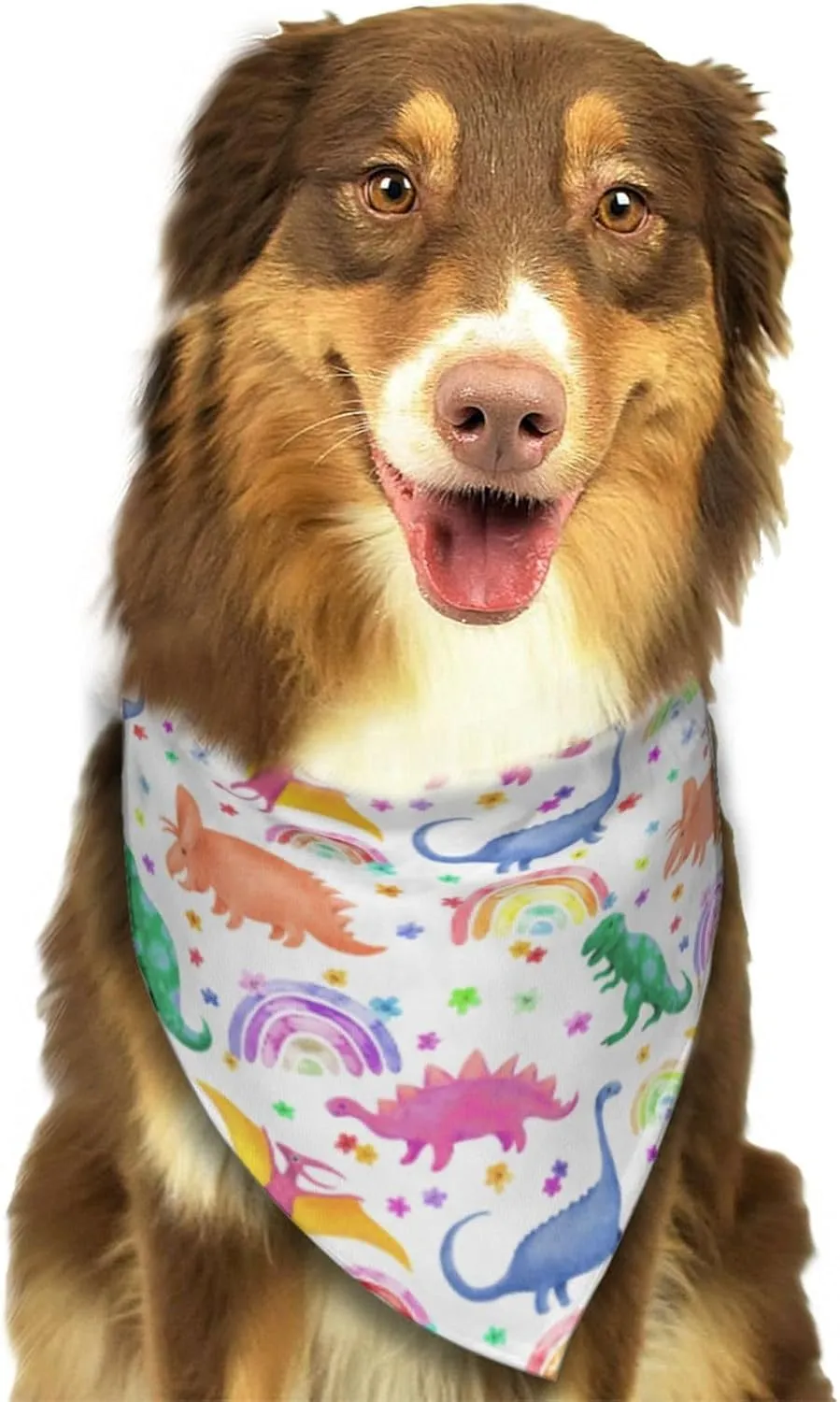 Dinosaurs Rainbow Colorful Dog Bandana Scarf Triangle Bibs Pet Accessories Cat Kerchief