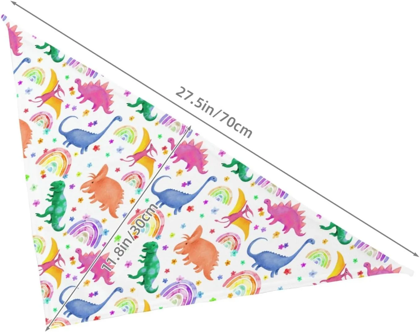Dinosaurs Rainbow Colorful Dog Bandana Scarf Triangle Bibs Pet Accessories Cat Kerchief