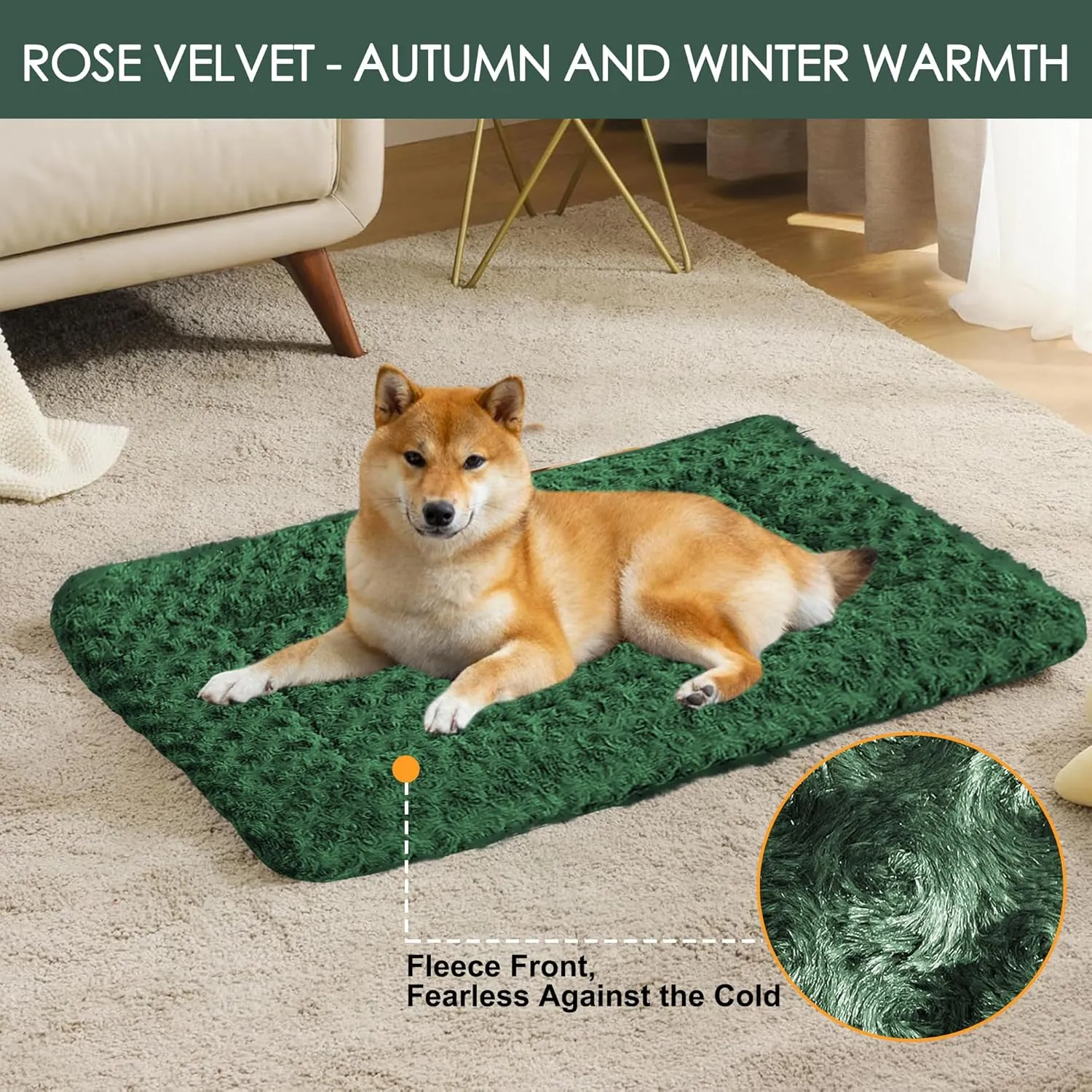 Dog Beds for Medium Dogs - Chew Proof, Plush Mats Designed for Crates & Kennels, Durable and Comfortable for Travel or Home Use, Machine Washable and Waterproof, Perfect for Medium Sized Dogs & Cats