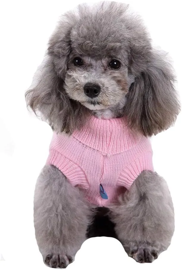 Dog Sweater, Warm Dog Sweaters for Small Dogs Medium Large Dogs, Cute Winter Classic Turtleneck Pet Sweater Cat Sweater Dog Clothes Coat Dog Christmas Sweaters for Girls Boys Dog Puppy Cat