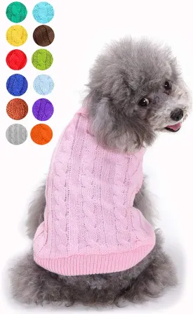Dog Sweater, Warm Dog Sweaters for Small Dogs Medium Large Dogs, Cute Winter Classic Turtleneck Pet Sweater Cat Sweater Dog Clothes Coat Dog Christmas Sweaters for Girls Boys Dog Puppy Cat