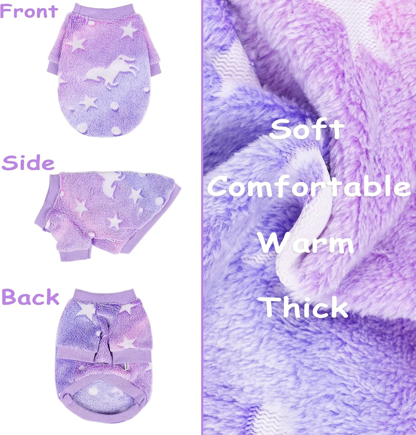 Dog Sweaters for Small Dogs Girl Boy Fall Winter Dog Clothes Dog Clothing Warm Doggy Coat Puppy Pullover Outfits Cat Sweater Pet Clothes for Chihuahua Teacup (Purple, Small)