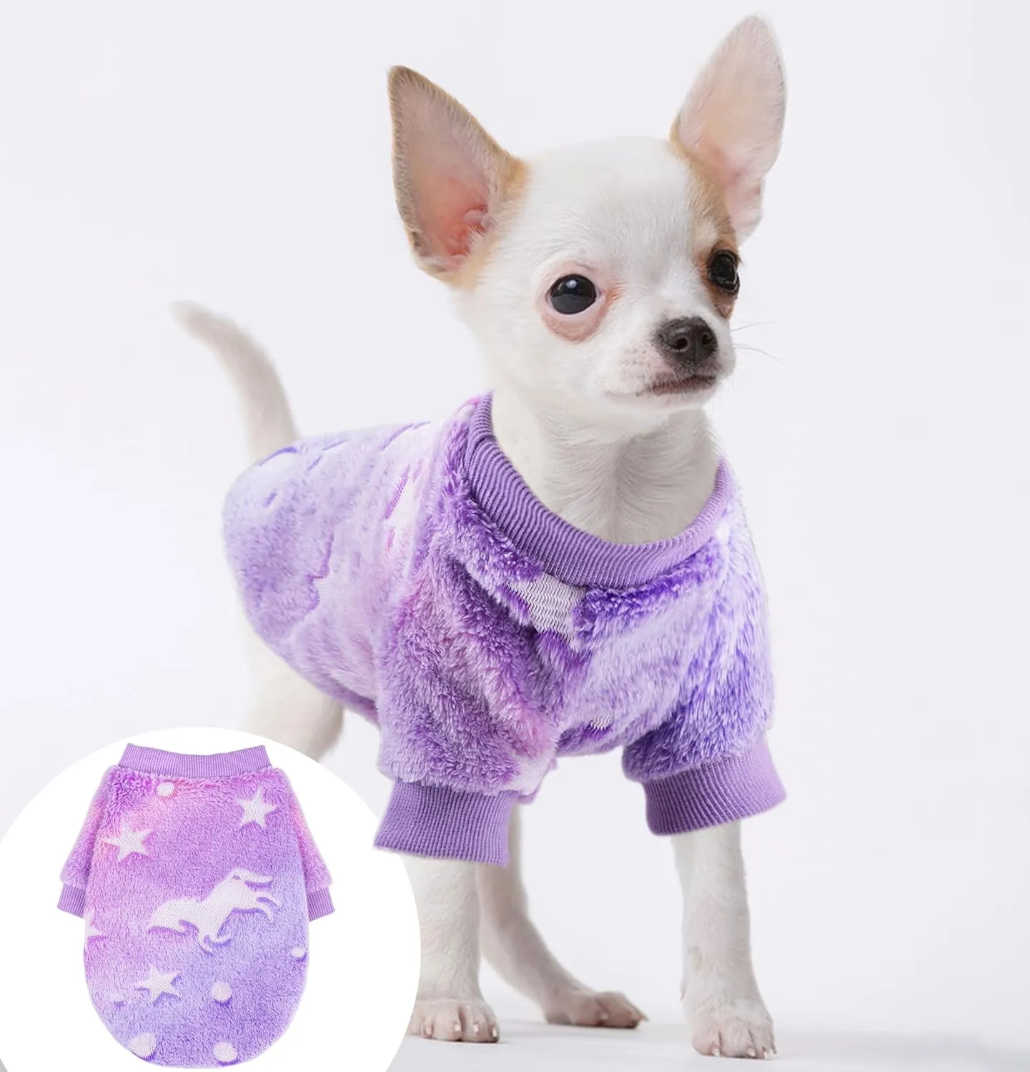 Dog Sweaters for Small Dogs Girl Boy Fall Winter Dog Clothes Dog Clothing Warm Doggy Coat Puppy Pullover Outfits Cat Sweater Pet Clothes for Chihuahua Teacup (Purple, Small)