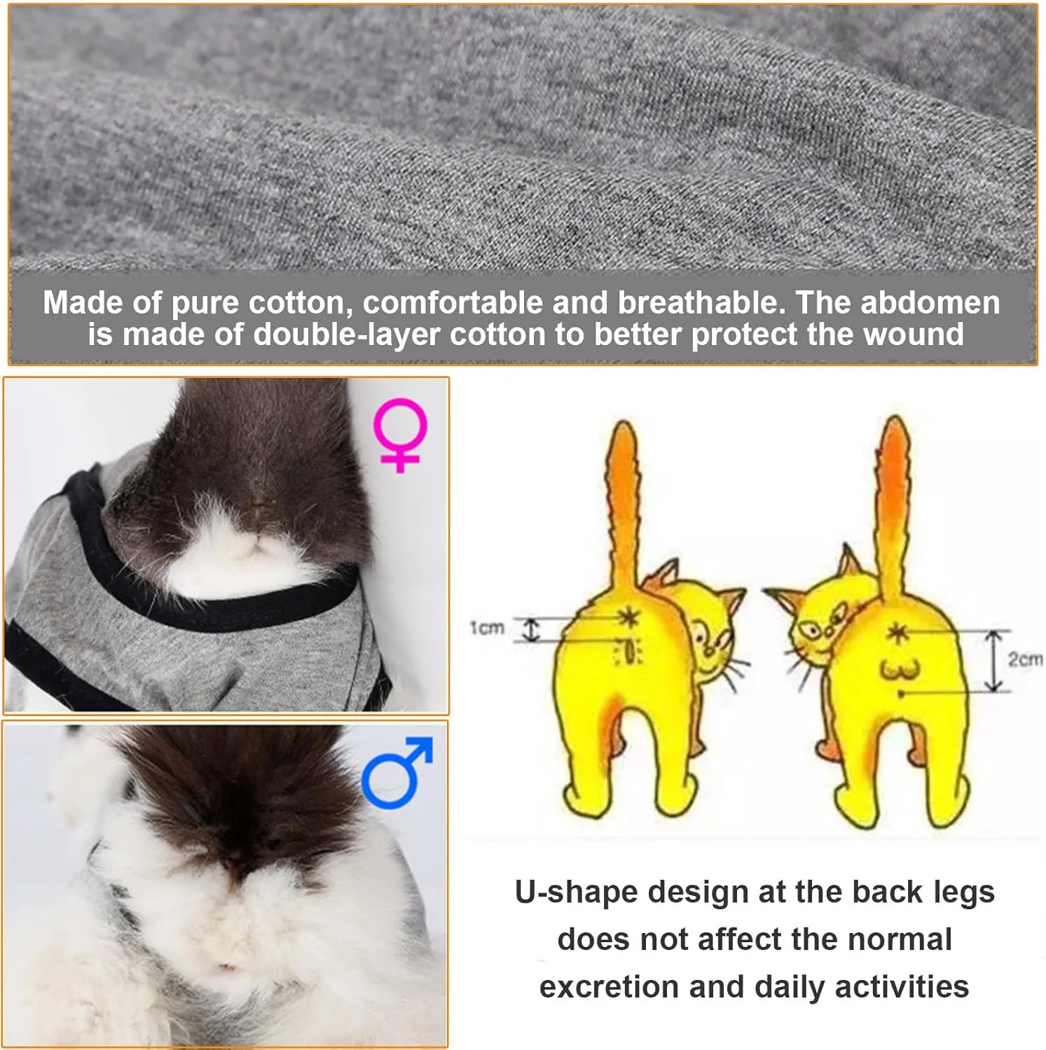 DogLemi Cat Surgery Recovery Suit Breathable Professional Cat Recovery Clothing for Surgical Abdominal Wounds After Surgery Wear Pajama Suit E-Collar Alternative Skin Diseases Protection (M)