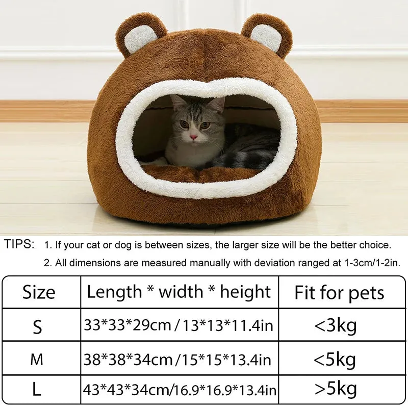 Funki Buys | Pet Beds | Cat Beds | Cute Bear Cat Cave House