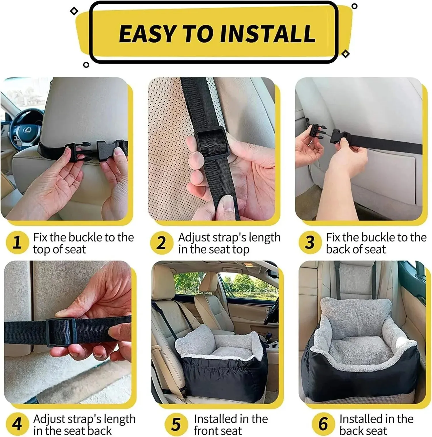 Funki Buys | Pet Car Seats | Plush Luxury Pet Car Travel Seats