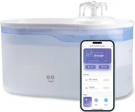 Geeni PetConnect 2.6L Smart Pet Water Fountain, Automatic Filtered Water Bowl for Cats and Dogs, Wi-Fi Controlled, Alexa & Google Home Compatible, Clean and Fill Alerts, White