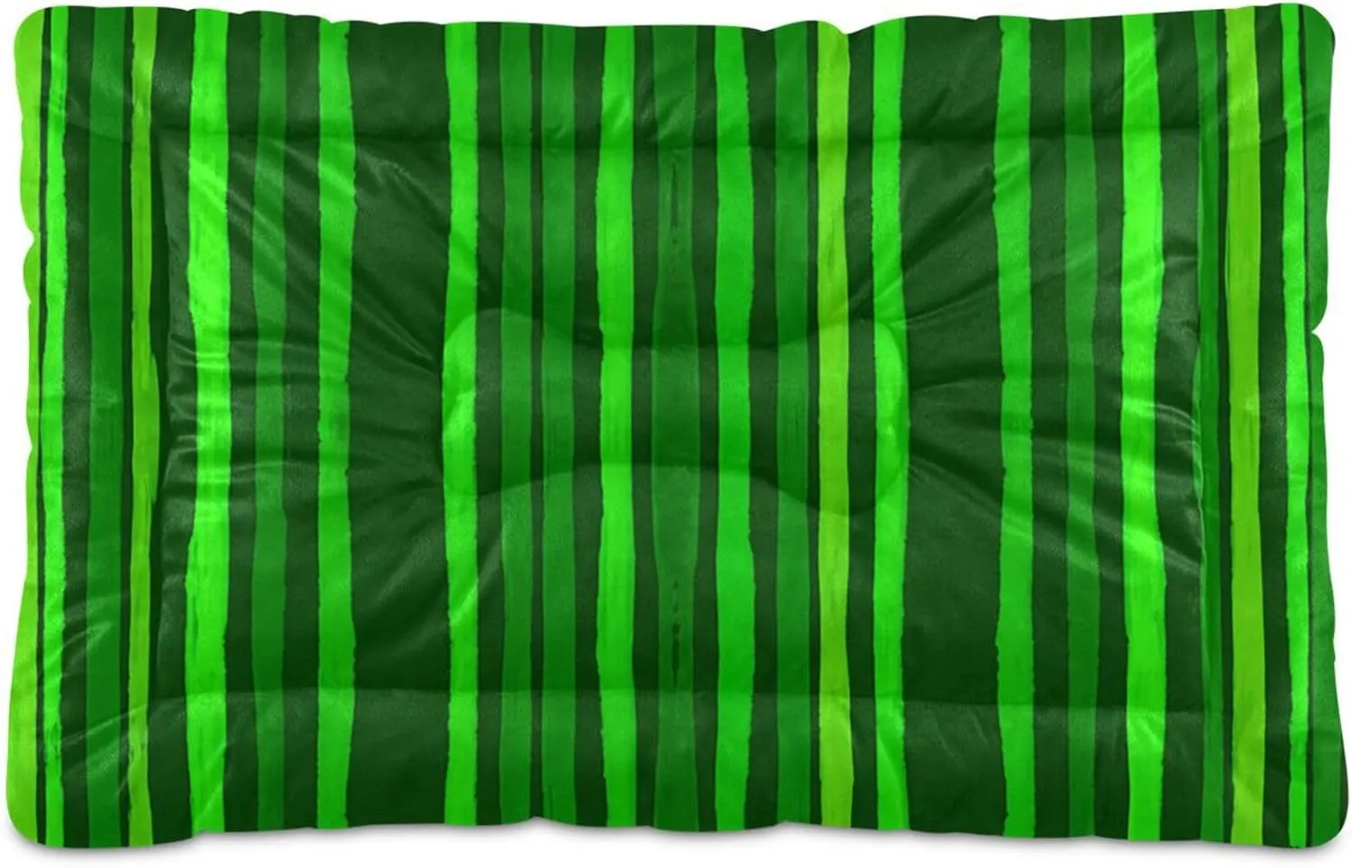 Green Stripes Outdoor Dog Bed for Small Dogs Washable Waterproof Travel Pet Bed Mat Portable Cat Bed with Non-Slip Bottom for Indoor and Sleeping 18 x 24 Inch