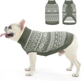 HOMIMP Dog Sweater Argyle - Warm Sweater Winter Clothes Puppy Soft Coat, Ugly Dog Sweater for Small Medium and Large Dogs, Pet Clothing Boy Girl, Grey SM
