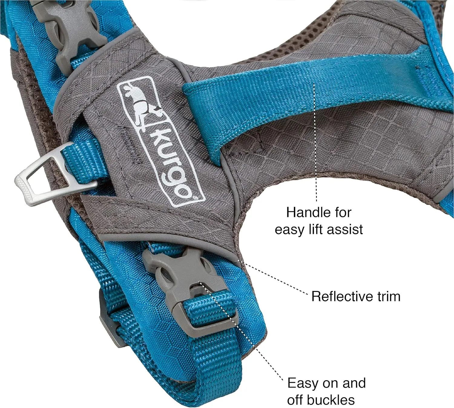 Kurgo Journey Air Dog Harness, Vest Harnesses for Dogs, Pet Hiking Harness for Running & Walking, Reflective, Padded, Includes Control Handle, No Pull Front Clip (Orange, Large)