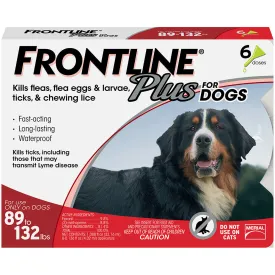 Merial FLPLUS891326PK Frontline Plus for Extra Large Dogs (89-132 lbs) Flea and Tick Treatment, 6 Doses
