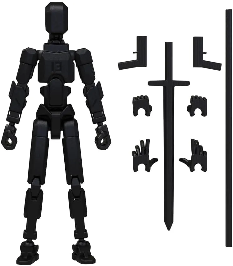MerryXD T13 Action Figure,Assembly Completed Dummy Nova Titan Lucky 13 Action Figure 3D Printed Multi-Jointed Movable Toy Black