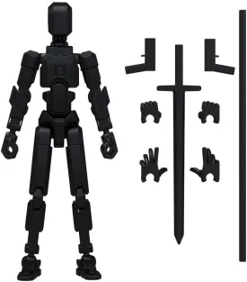 MerryXD T13 Action Figure,Assembly Completed Dummy Nova Titan Lucky 13 Action Figure 3D Printed Multi-Jointed Movable Toy Black