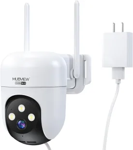 MUBVIEW Security Camera, 2K Wired Outdoor Camera with 360 Coverage, Night Vision, Motion Tracking, 2-Way Talk, IP66, 5G/2.4G WiFi, AI Detection, Local & Cloud Storage, Home Security Camera, 1-Pack
