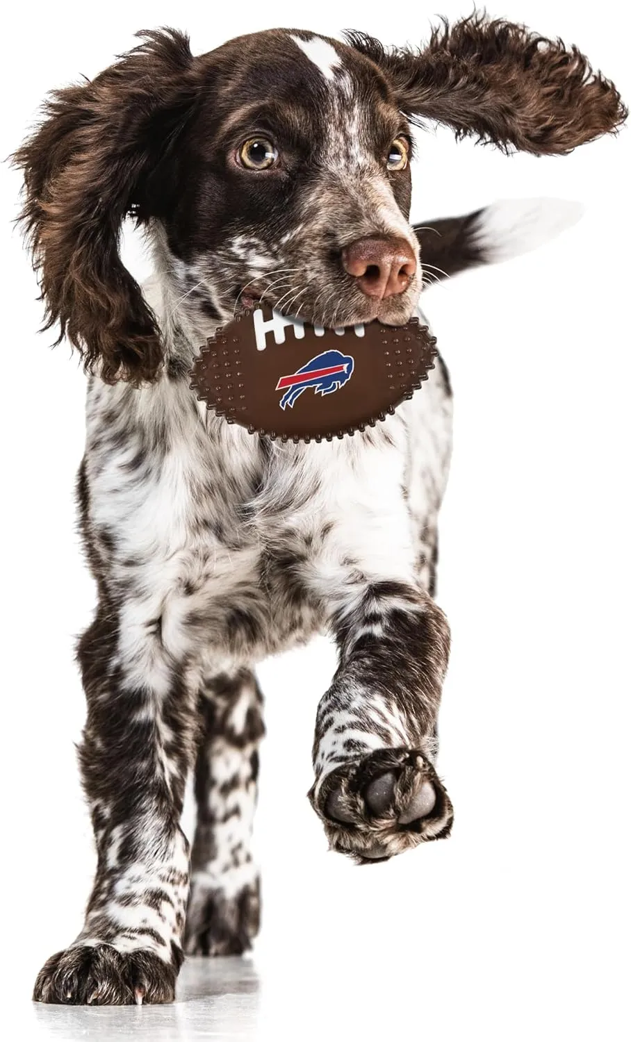 NFL Buffalo Bills Mega- Chew Hard Nylon Bacon-Flavored Dog Bone Football Chew Toy Interactive Tasty Fun Dog Chewy Toys Indestructible Strong Durable Tough Pet Biting Playtoy for Aggressive Chewers