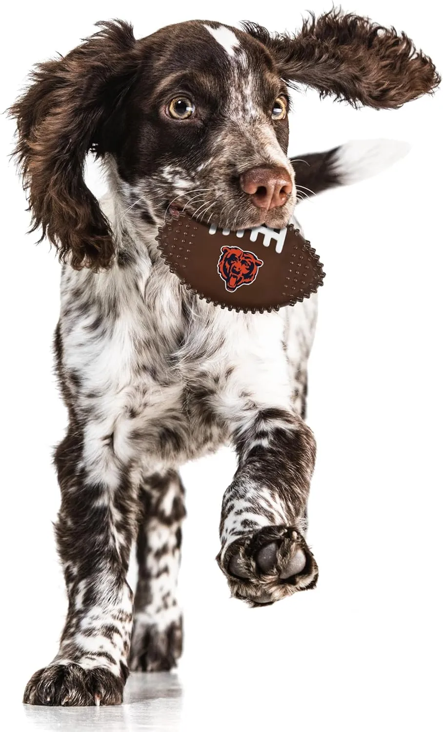 NFL Chicago Bears Mega- Chew Hard Nylon Bacon-Flavored Dog Bone Football Chew Toy Interactive Tasty Fun Dog Chewy Toys Indestructible Strong Durable Tough Pet Biting Playtoy for Aggressive Chewers