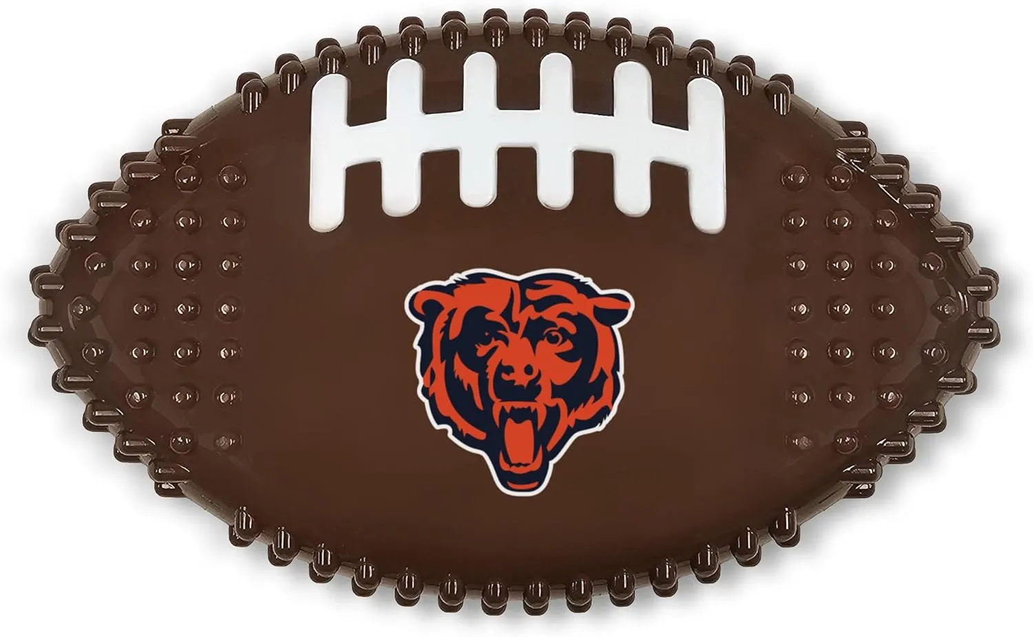 NFL Chicago Bears Mega- Chew Hard Nylon Bacon-Flavored Dog Bone Football Chew Toy Interactive Tasty Fun Dog Chewy Toys Indestructible Strong Durable Tough Pet Biting Playtoy for Aggressive Chewers