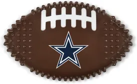 NFL Dallas Cowboys Mega- Chew Hard Nylon Bacon-Flavored Dog Bone Football Chew Toy Interactive Tasty Fun Dog Chewy Toys Indestructible Strong Durable Tough Pet Biting Playtoy for Aggressive Chewers