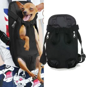 Pet Carrier Backpack, Adjustable Pet Cat Dog Carrier Backpack Travel Bag, Legs Out,Dog Carrier for Hiking Camping Travel, Sling Bag for Small Medium Dog Cat (Black, Small (1.5-3LBS))