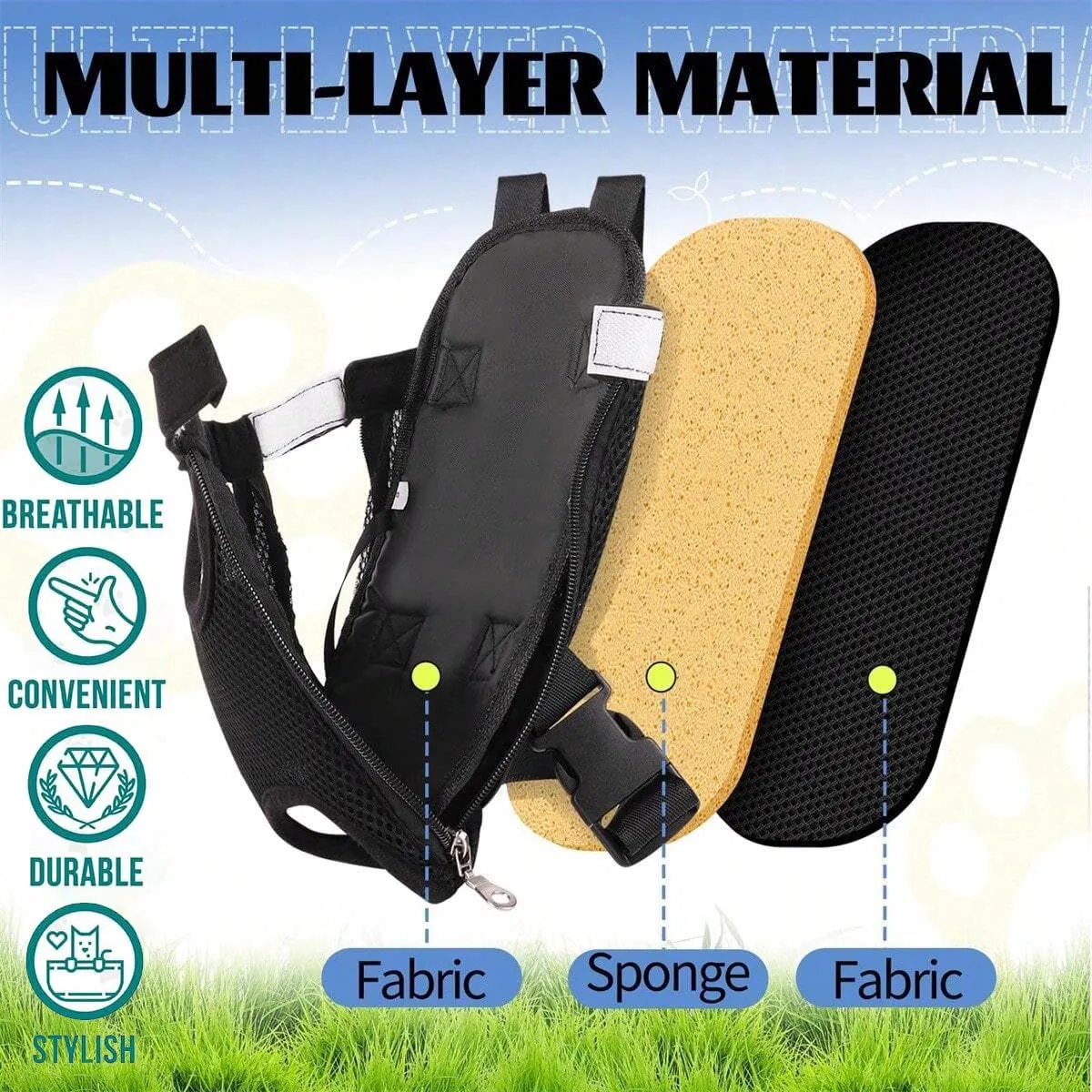 Pet Carrier Backpack, Adjustable Pet Cat Dog Carrier Backpack Travel Bag, Legs Out,Dog Carrier for Hiking Camping Travel, Sling Bag for Small Medium Dog Cat (Black, Small (1.5-3LBS))