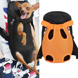 Pet Carrier Backpack, Adjustable Pet Cat Dog Carrier Backpack Travel Bag, Legs Out,Dog Carrier for Hiking Camping Travel, Sling Bag for Small Medium Dog Cat (Orange, Small (1.5-3LBS))