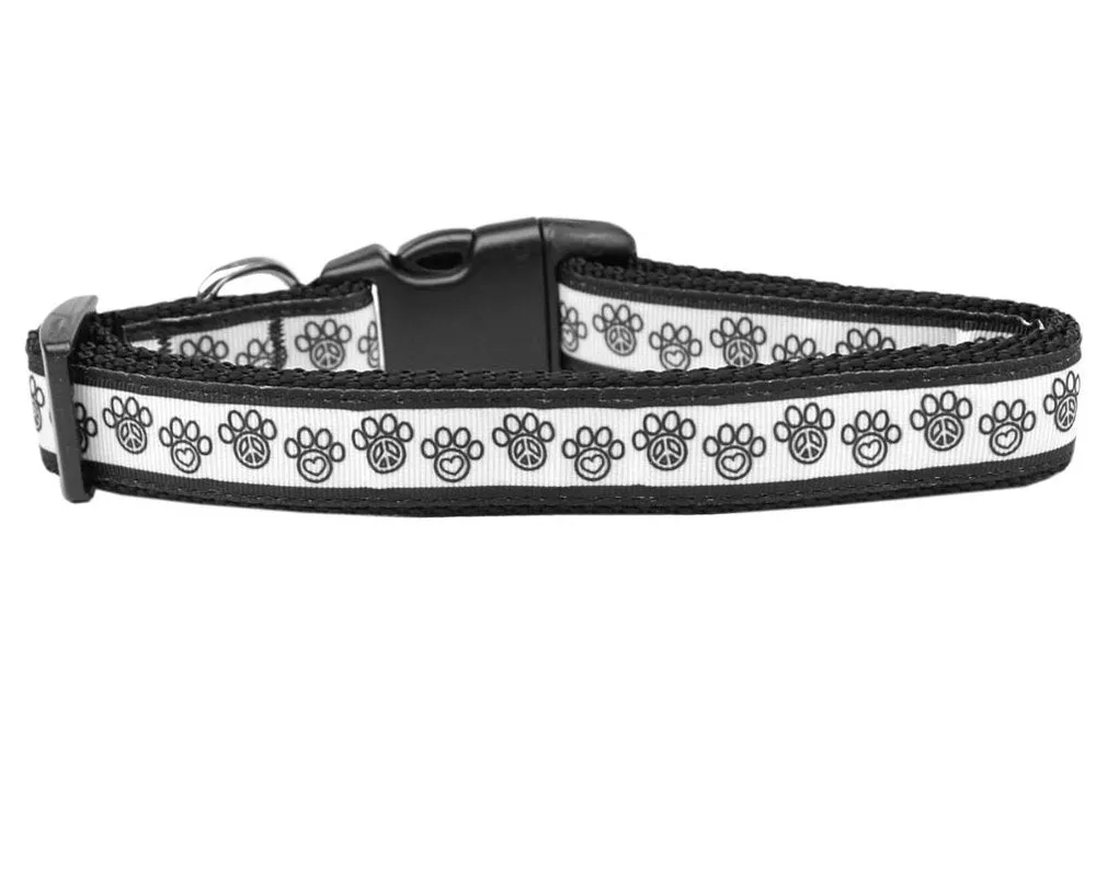 Pet Dog & Cat Nylon Collar or Leash, "Peace Paw"
