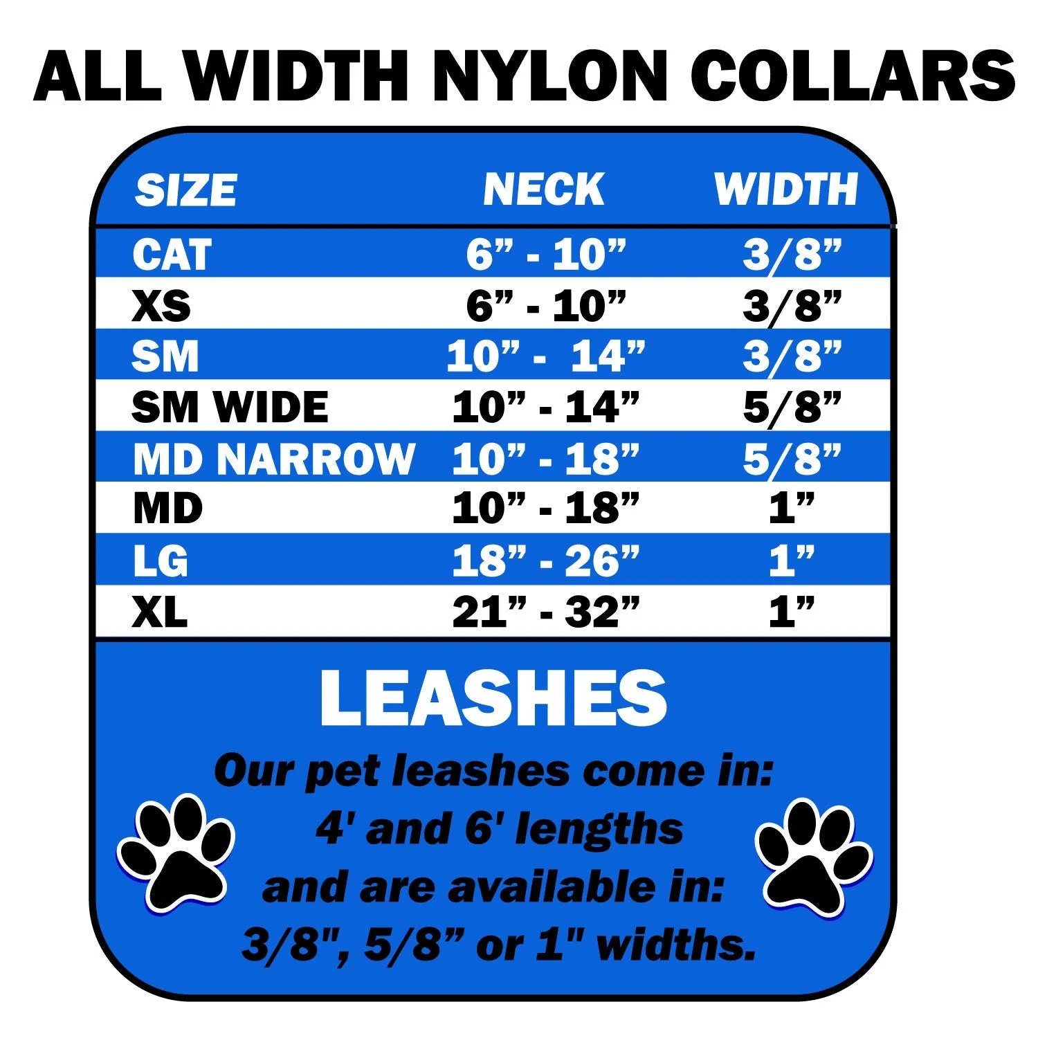 Pet Dog & Cat Nylon Collar or Leash, "Peace Paw"