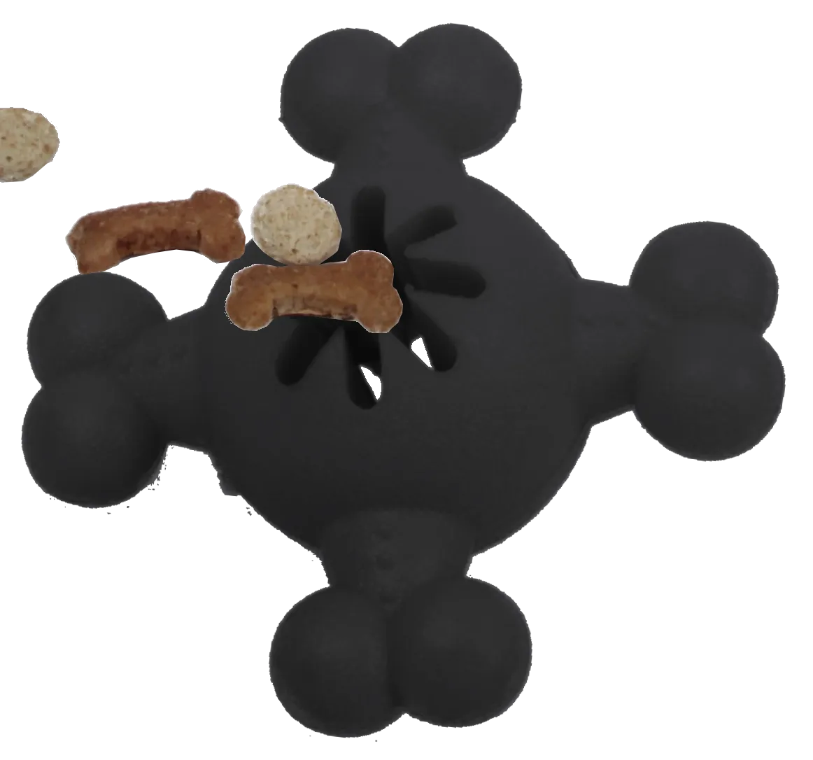 Pet Life Quadra-Bone TPR Treat Dispensing Durable Dog Toy