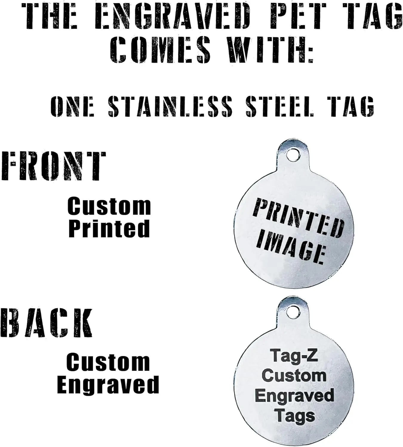 Puerto Rico Flag Pet ID Tags, Custom Printed and Laser Engraved Circle