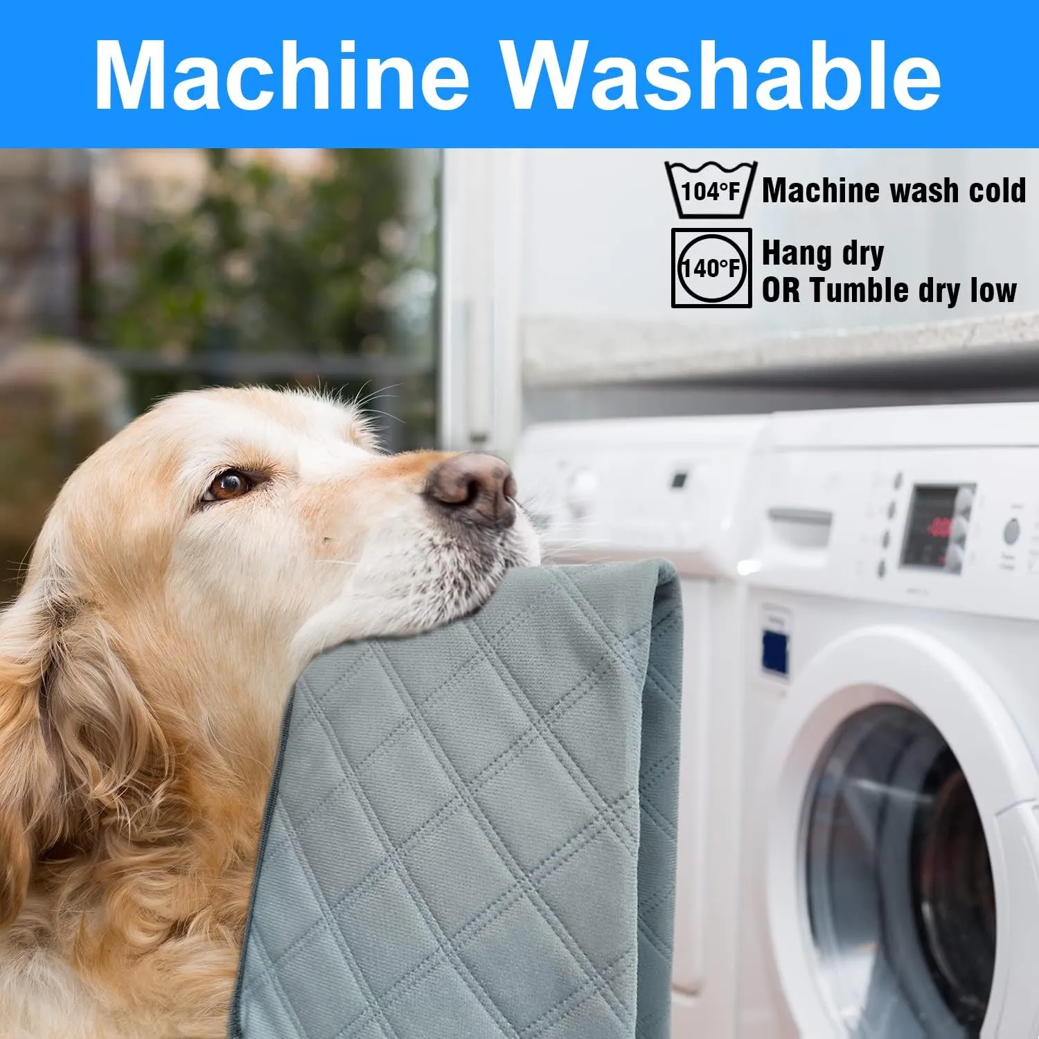 RIOUSSI Washable Pee Pads for Dogs, Reusable, Absorbent, Leakproof, Non Slip Pet Puppy Pads for Potty Training. Light Gray, 18x24 Inch(4pack)