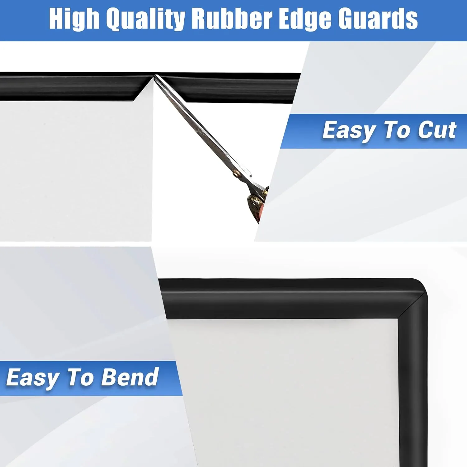 Rubber Edge Trim, Self-Adhesive U Channel Edge Protector for Plywood, Cabinet, 1-1/8" Wood Edge Banding, Flexible Furniture Repair, EPDM Material, Fit 1-1/8"(28mm), Length 20Ft, Black