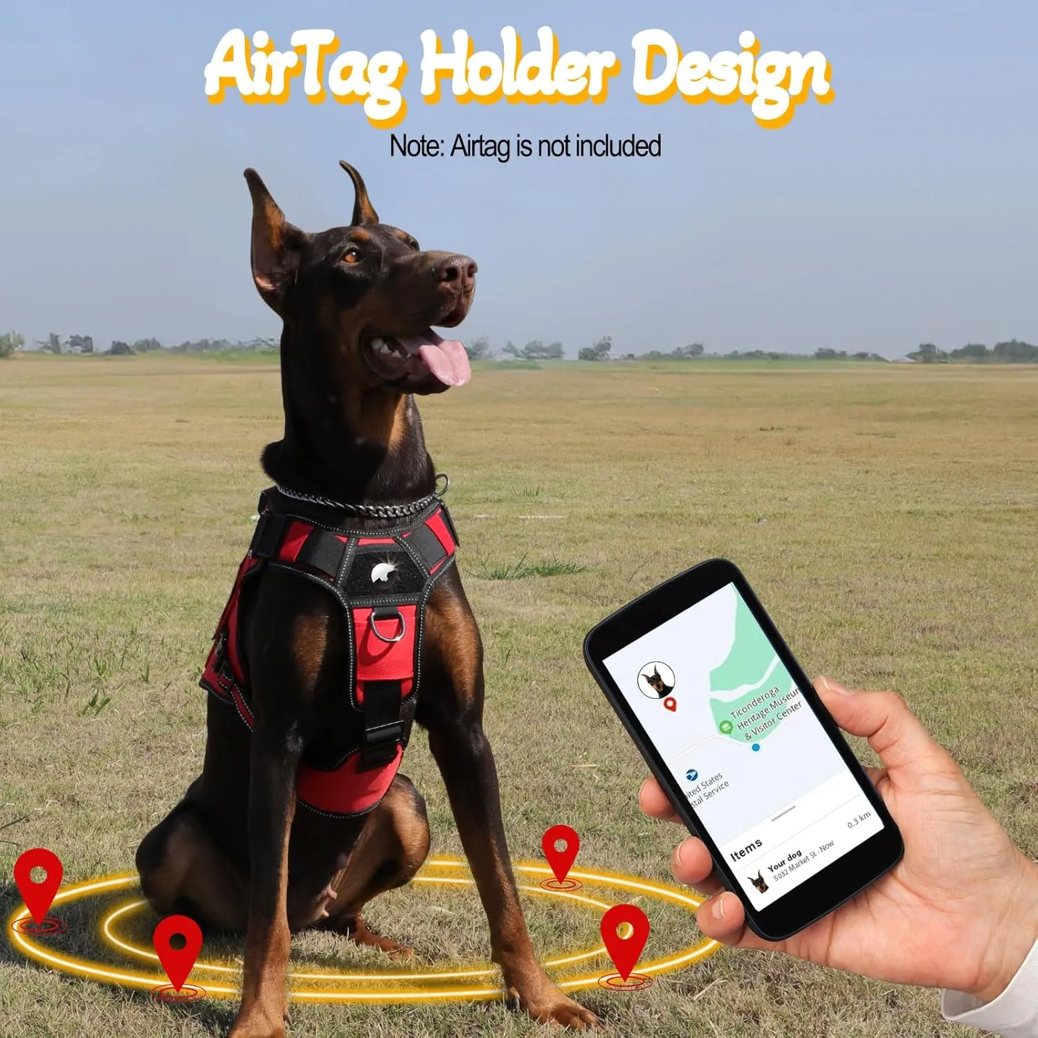 Service Dog Vest - HEYCAHVA Tactical Dog Harness Full Metal Buckles for Large Medium Dogs Reflective No Pull Dog Harnesses Vest with Leather Handle, Hook & Loop for Hiking Training (Red, XL)