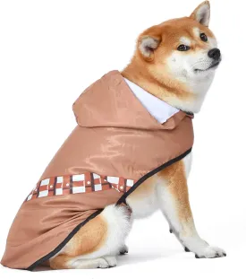 Star Wars Pets Chewbacca Raincoat - Small Dog Raincoat with Leash Attachment Slit in Chewbacca Design
