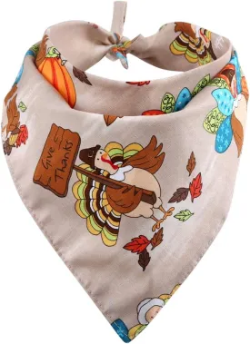Thanksgiving Dog Bandana Reversible Triangle Bibs Scarf Accessories for Dogs Cats Pets Animals